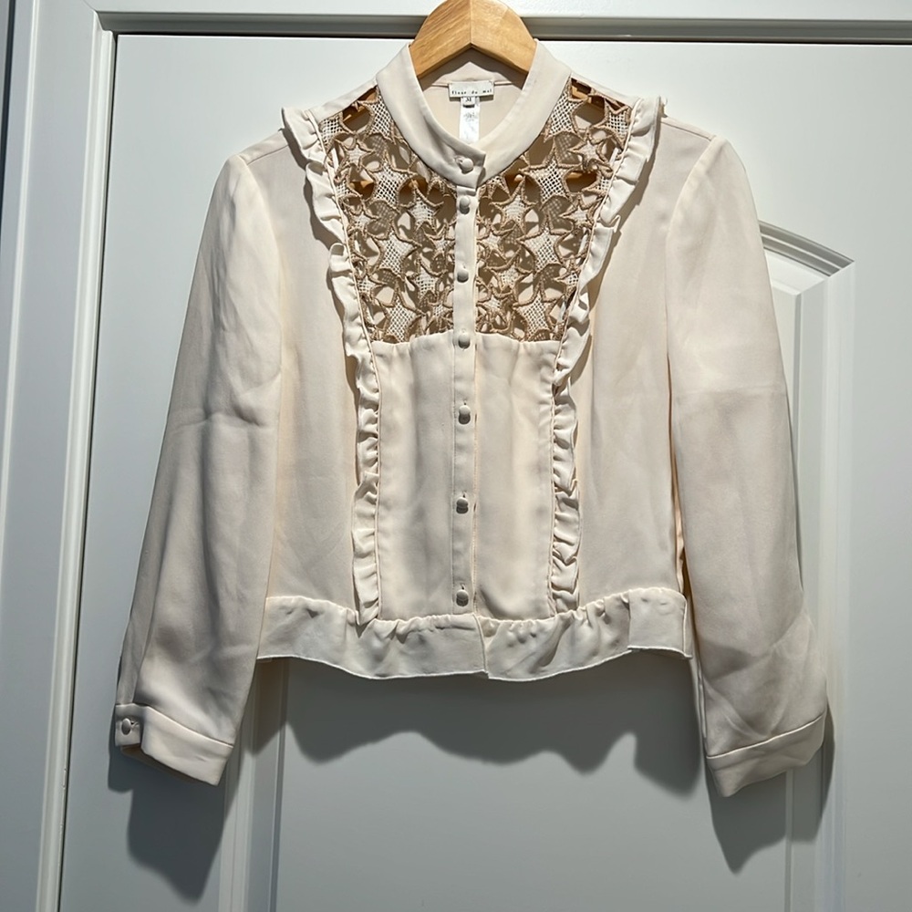 Fleur Du Mal Silk Star button front blouse